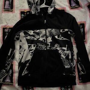 Black and White Graphic Hoodie